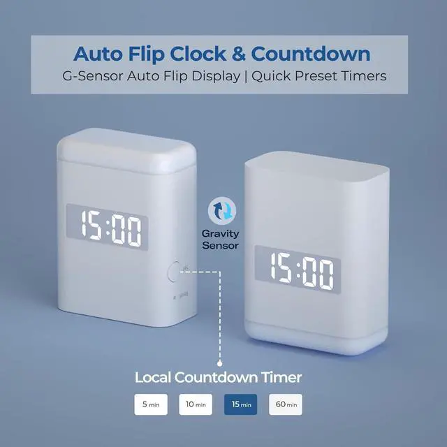 Alt view image 3 of 7 - Muti-Function Presence Sensor TL2,Digital Clock,60GHz mmWave Radar,RGB Light, Light Sensor,Countdown Timer,Matter Enabled,2.4GHz WiFi only,Works with Alexa, Apple Home,Google Home