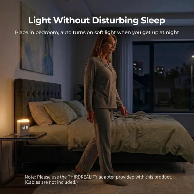 Alt view image 6 of 7 - Muti-Function Presence Sensor TL2,Digital Clock,60GHz mmWave Radar,RGB Light, Light Sensor,Countdown Timer,Matter Enabled,2.4GHz WiFi only,Works with Alexa, Apple Home,Google Home