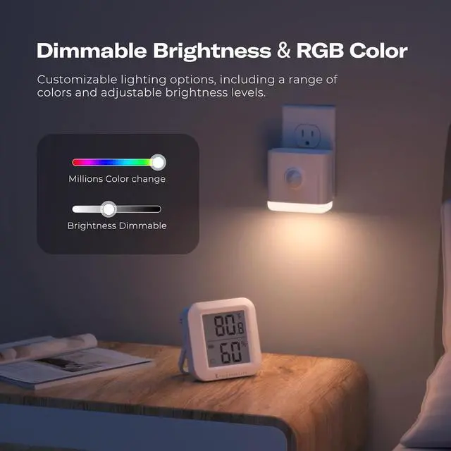 Alt view image 5 of 6 - Smart Color Night Light, Matter Over WiFi, 3-1 Multi-Functionality, Work with SmartThings, Google Home, Apple Home, Alexa