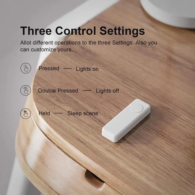 Alt view image 5 of 7 - ZigBee Smart Button with Smart Bridge MZ1, 3-Way Remote Control,Compatible with Google Home, Apple Home, SmartThings, Home Assistant etc.