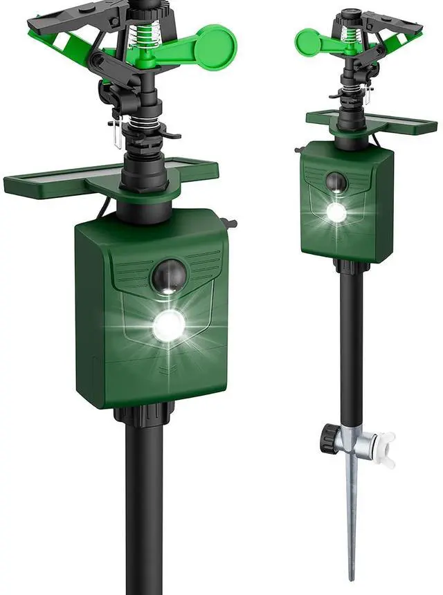 Main image of Motion-Activated Sprinkler, Solar Animal Repellent Outdoor - Deer Cat Deterrent with Motion Sensor & Flashing Lights, Protects Yard & Garden from Deer, Cats, Raccoons