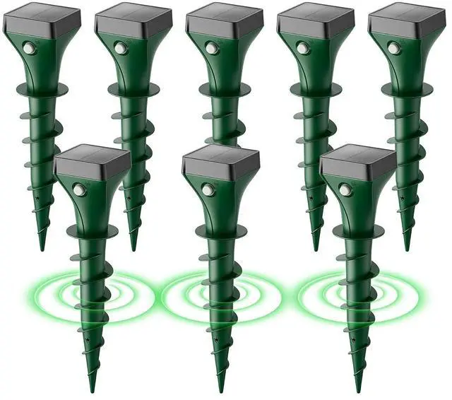 Main image of Mole Repellent Solar Powered 8 Pack, Gopher Repellent Ultrasonic for Lawns, IP65 Waterproof Mole Deterrent for Yard, Outdoor Pest Control for Groundhog, Vole, Armadillo, Chipmunk, Snake