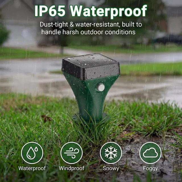 Alt view image 4 of 7 - Mole Repellent Solar Powered 8 Pack, Gopher Repellent Ultrasonic for Lawns, IP65 Waterproof Mole Deterrent for Yard, Outdoor Pest Control for Groundhog, Vole, Armadillo, Chipmunk, Snake