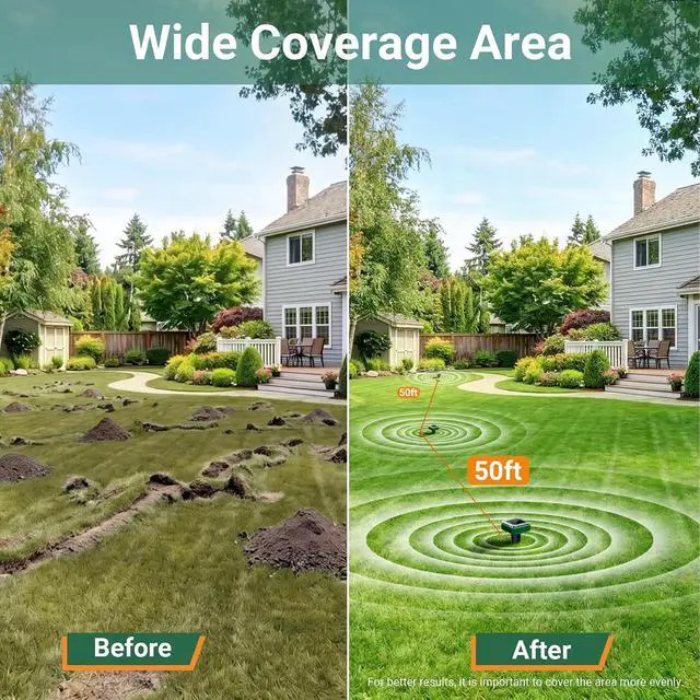 Alt view image 4 of 7 - 8 Pack Solar Mole Repellent, 2026 Upgraded Ultrasonic Gopher Deterrent Stakes, IP65 Waterproof Sonic Vole Groundhog Snake Control for Lawn Garden Yard Farm