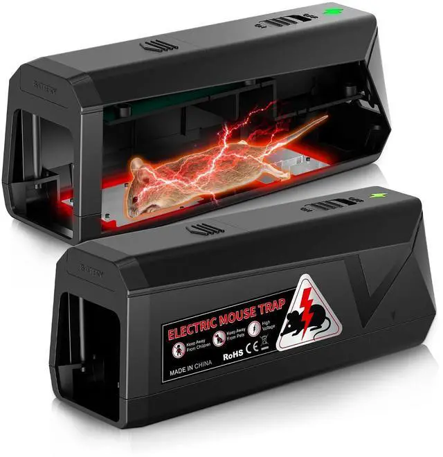 Main image of 2 Pack Electric Mouse Trap Zapper Indoor for Home Electronic Mouse Trap High Voltage Mice Trap Indoors Kitchen Office Garage (Red, 2 Pack)