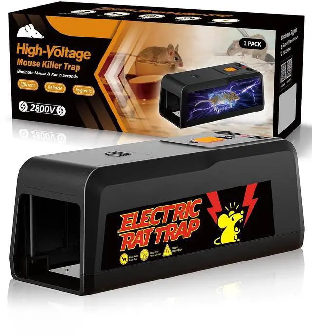 Main image of Electric Rat & Mouse Trap, 2800V Reusable Indoor Rodent Trap, 1 Pack