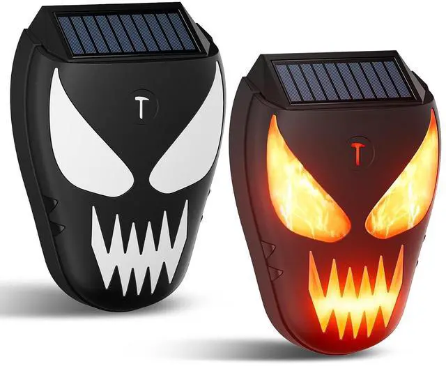 Main image of Solar Coyote Deterrent Predator Lights - Nocturnal Animal Repeller with Red LED Flashing Lights for Chicken Coop, Yard & Garden Protection Against Raccoons, Foxes, Deer, Skunks, Hawks 2 PCS