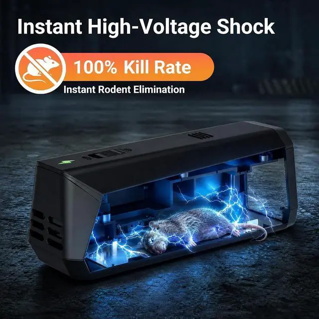 Alt view image 2 of 7 - Electric Mouse Traps Indoor for Home, 2 Pack Electronic Mouse Trap Zapper with High Voltage, Intelligent Indicator & Buzzer Alert, Reusable & No-Touch Humane Mice Killer for Kitchens Warehouse Office