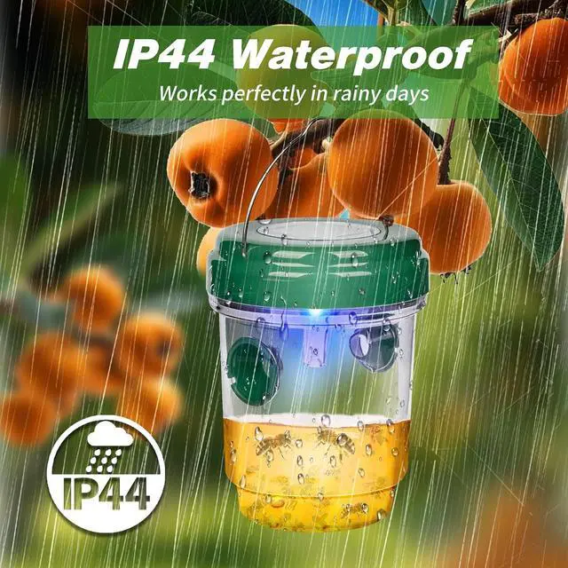 Alt view image 5 of 7 - Wasp Traps Outdoor Hanging, Solar Bee Trap 4 Packs, 2026 Upgrade Wasp Deterrent Killer, Carpenter bee Catcher for Outside, Flying Insect Traps Reusable Yellow Jacket Hornet Catchers with LED Light