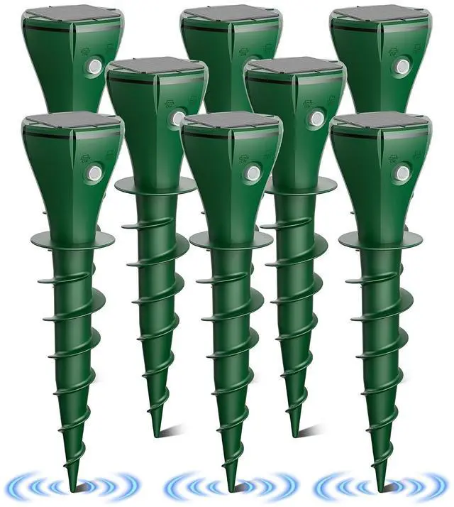 Main image of 8 Packs Mole Repeller for Lawns, Solar Powered Mole Repellent Ultrasonic Vole & Gopher Deterrent, IP 65 Waterproof Humane Pest Control for Gopher Vole Snake in Lawn, Garden & Yard