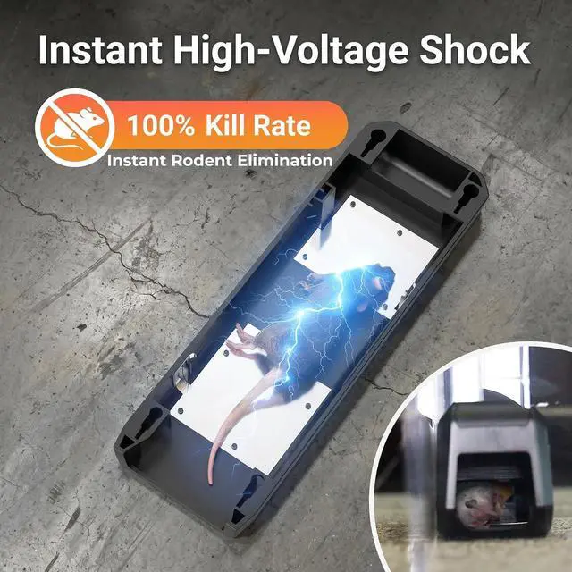Alt view image 2 of 7 - Electric Mouse Traps Indoor for Home, 2 Pack Electronic Mouse Trap Zapper with High Voltage, Intelligent Indicator & Buzzer Alert, Reusable & No-Touch Humane Mice Killer for Kitchens Warehouse Office