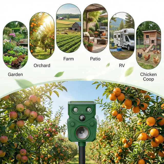 Alt view image 7 of 7 - Ultrasonic Deer Repellent Devices 2 Packs, Solar Animal Repeller with Motion Sensor & LED Lights, Waterproof Cat Deterrent Outdoor, Effective Repel Deer, Coyote, Raccoon, and Dog for Garden