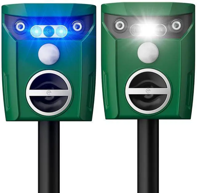 Main image of Solar Ultrasonic Animal Repeller, Deer Repellent Devices with LED Strober Light & Motion Sensor, Waterproof Cat Deterrent Repels Deer, Dog, Raccoon, Squirrel, Skunk, Rabbit,Repellent for Yard