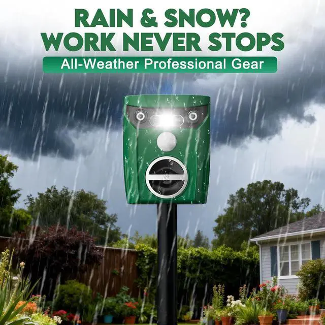 Alt view image 4 of 7 - Solar Ultrasonic Animal Repeller, Deer Repellent Devices with LED Strober Light & Motion Sensor, Waterproof Cat Deterrent Repels Deer, Dog, Raccoon, Squirrel, Skunk, Rabbit,Repellent for Yard