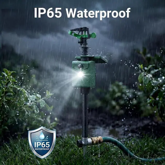 Alt view image 6 of 7 - Motion Activated Animal Repeller with Water Sprinkler, Deer Repellent Devices Solar Powered, IP65 Waterproof Cat Repellent Outdoor with Flashing Light, Deter Deer Foxes Skunks Raccoons from Garden
