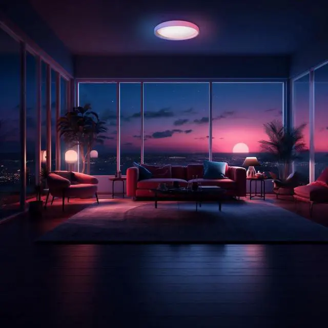 Alt view image 6 of 6 - LED Ceiling Light T1M, Matter Over Bridge, Requires Zigbee 3.0 HUB | RGB+IC with Gradient Effects and 16 Million Colors, 40W 3450lm, 2700-6500K Tunable White, Supports HomeKit Alexa and IFTTT