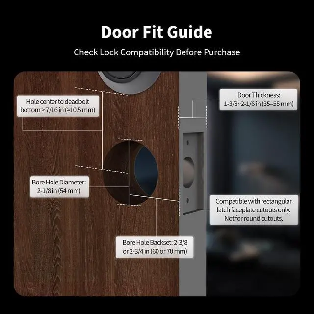 Alt view image 6 of 7 - Smart Lock with Handle U300, Apple Home Key, Smart Lever Lock, Black | Matter Over Thread, Fingerprint Keyless Entry Door Lock, Touchscreen Keypad, Supports HomeKit, Alexa, Google