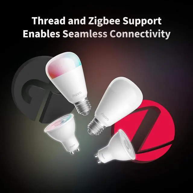 Alt view image 3 of 7 - Thread/Zigbee Smart LED Light Bulb T2 E26 with Smart Plug,Tunable White (2700K-6500K),75W Equivalent,Matter, Works with HomeKit,Alexa,Google Home