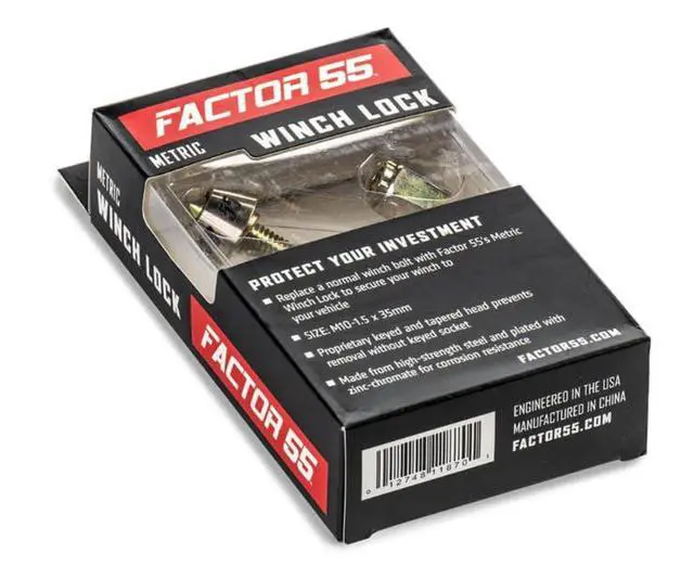 Alt view image 2 of 2 - Factor 55 00045 Winch Lock - Metric Replaces one of Four Winch mounting Bolts with a Proprietary Theft-Prevention Bolt