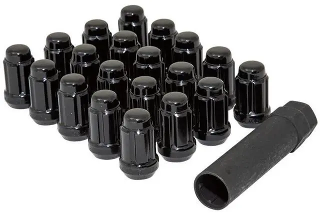 Main image of Gorilla Lug Nut, Acorn, 12 mm x 1.50 Thread, 60 Degree Seat, Closed End, Key, Steel, Black Chrome, Universal, Set of 20