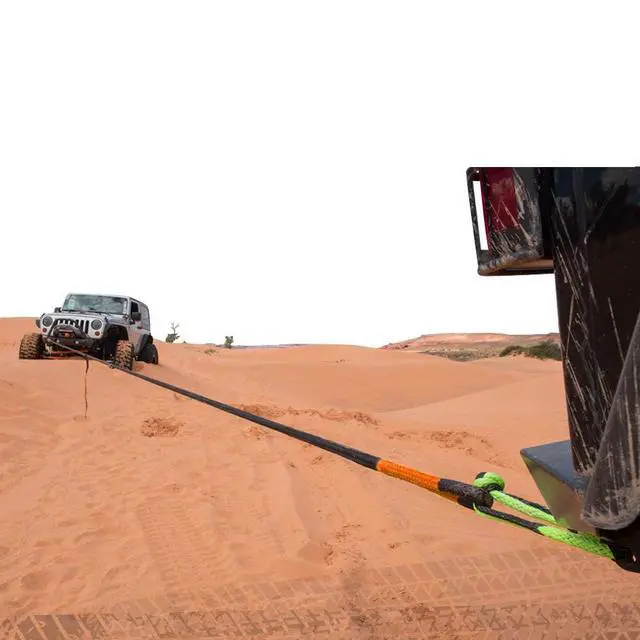 Alt view image 3 of 5 - Bubba Rope Lil' Bubba 176650ORG Power Stretch Kit 1/2" x 20' ft. Recovery Rope with Breaking Strength of 7400 Lb. in Orange/Black Color, Accessory Ideal for Recovery and Towing Stuck Vehicles