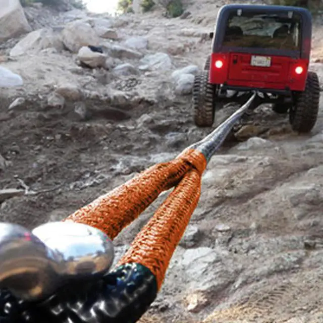 Alt view image 5 of 5 - Bubba Rope Lil' Bubba 176650ORG Power Stretch Kit 1/2" x 20' ft. Recovery Rope with Breaking Strength of 7400 Lb. in Orange/Black Color, Accessory Ideal for Recovery and Towing Stuck Vehicles