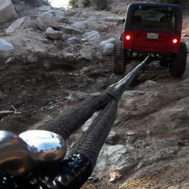 Alt view image 5 of 5 - Bubba Rope Lil' Bubba Model 176650BKG Off-Road Power Stretch Kinetic Kit 1/2" x 20' ft. Recovery Rope Breaking Strength of 7400 Lb. Black/Black, Accessory Ideal for Recovery Towing Stuck Vehicles