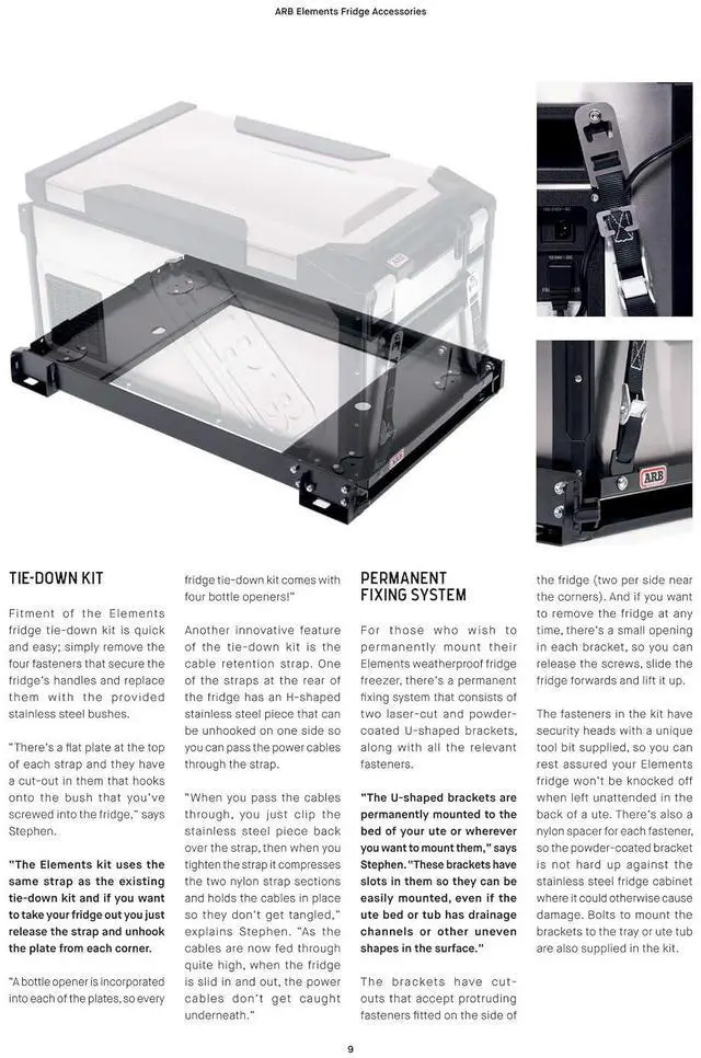 Alt view image 7 of 7 - ARB 10900040 Fridge Freezer Slide Exclusively for ARB 10810602 Elements 63QT Weatherproof Ideal to gain Access to Food and Drinks