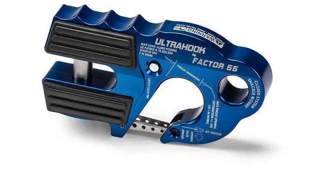 Main image of Factor 55 00250-02 Ultrahook Winch Hook Closed System Shackle Max Load 16,000 lbs ULT Strength Shackle Pin Mount 48,000 lbs Offroad 4x4 Adventure Blue