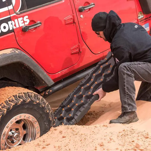 Alt view image 6 of 7 - ARB TREDPROMGO Vehicle Recovery Boards Traction Tracks and Extraction Device for Off-Road Mud, Sand, & Snow(Grey/Orange)