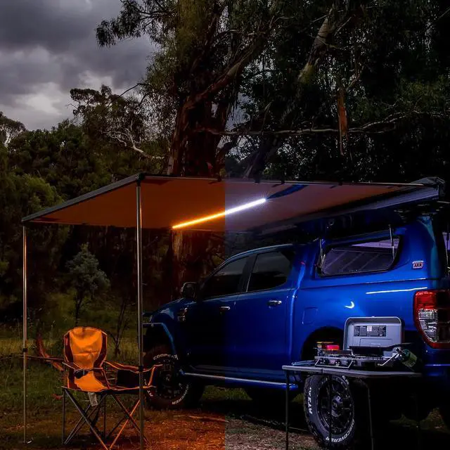 Alt view image 4 of 7 - ARB 4x4 Accessories 814410 Retractable Awning with Led Light Strip Included 2500x2500mm 8.2 Feet, Ideal for Camping, Roadtrips, Outdoor Trips, Travel, Expeditions, RV, Camper, 4x4 and SUV