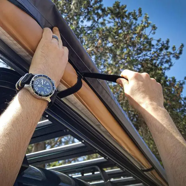 Alt view image 7 of 7 - ARB 4x4 Accessories 814410 Retractable Awning with Led Light Strip Included 2500x2500mm 8.2 Feet, Ideal for Camping, Roadtrips, Outdoor Trips, Travel, Expeditions, RV, Camper, 4x4 and SUV