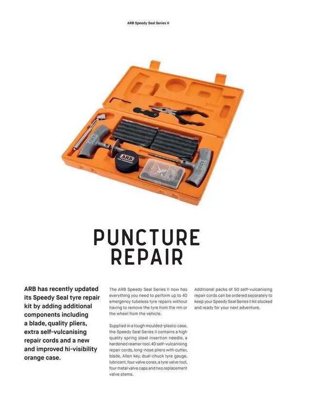 Alt view image 6 of 7 - ARB 10000011 Speedy Seal 2 - Universal Heavy Duty Tire Repair Kit For Car, Truck, RV, Jeep, ATV, Motorcycle, Tractor, Trailer. Flat Tire Puncture Repair Kit Fix Punctures and Plug Flats 50 String Plug