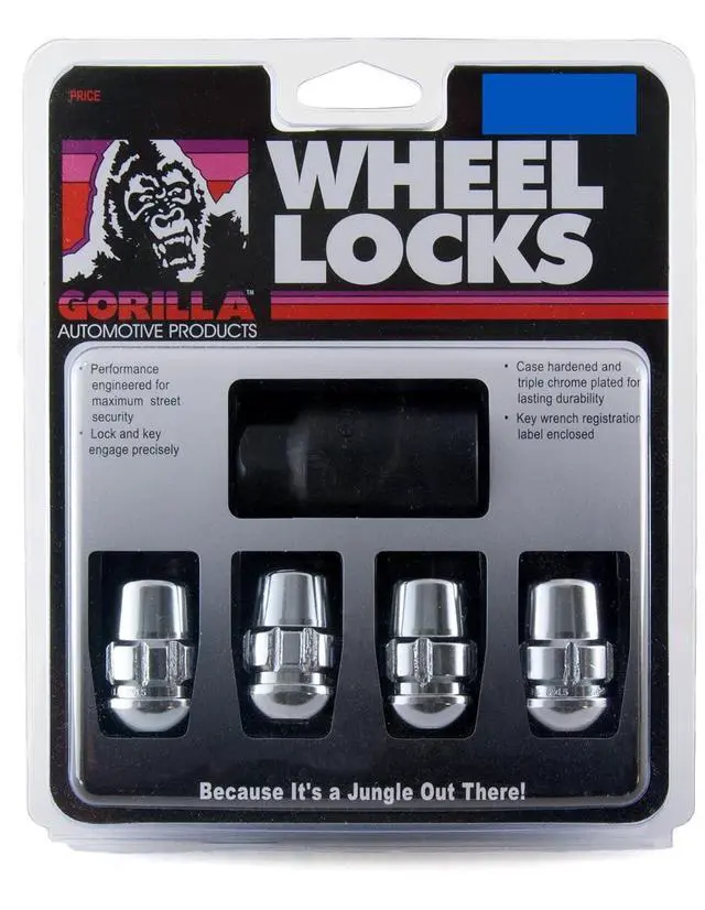 Main image of Gorilla Automotive Products 38431XL Chrome Wheel Lock, Set of 4 (Seat 12mm x 1.50 Thread Size)