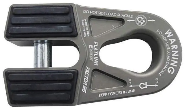 Main image of Factor 55 00080-06 Flatlink E (Expert) Replaces Conventional Winch Hook with a Stronger Shackle/D-Ring Mount Maximum Load 16,000 lb Ultimate Failure Greater Than 40,000 lb Gray