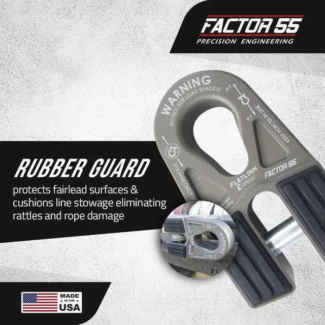Alt view image 3 of 6 - Factor 55 00080-06 Flatlink E (Expert) Replaces Conventional Winch Hook with a Stronger Shackle/D-Ring Mount Maximum Load 16,000 lb Ultimate Failure Greater Than 40,000 lb Gray