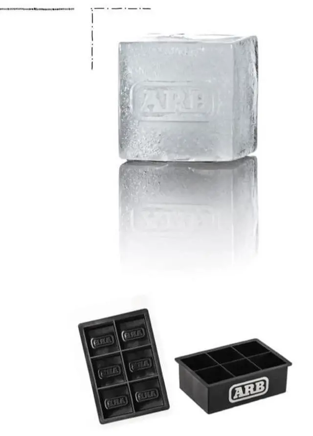 Alt view image 2 of 4 - ARB 217811 Ice Cubes Silicone Tray Mould Gift Box to make 6 Clear and Large ARB Logo Ice Cubes, Reusable, BPA Free, for Coctails and Scotch Whiskey, Slow Melting Molds