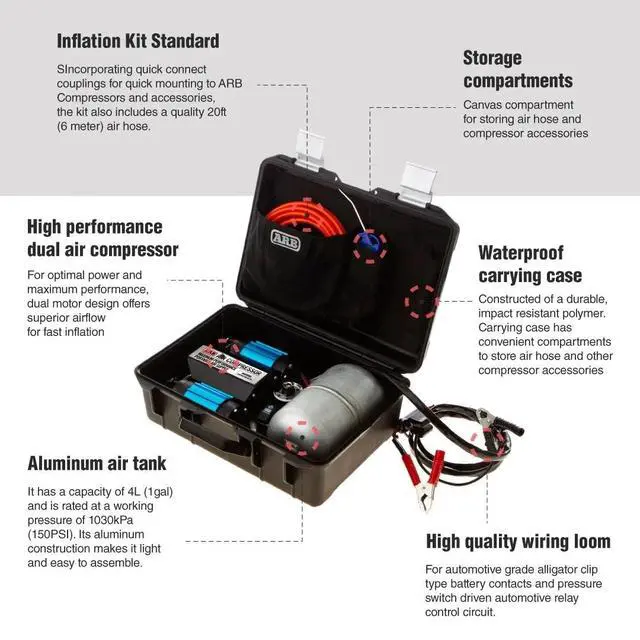 Alt view image 2 of 7 - ARB (CKMTP12) 12V Twin Motor High Performance Portable Air Compressor