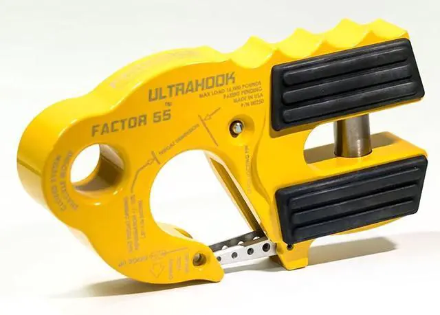 Alt view image 3 of 6 - Factor 55 00250-03 Ultrahook Winch Hook Closed System Shackle Max Load 16,000 lbs ULT Strength Shackle Pin Mount 48,000 lbs Offroad 4x4 Adventure Yellow