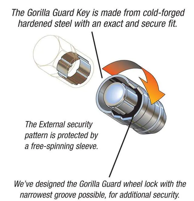 Alt view image 4 of 5 - Gorilla Automotive 61681 Acorn Gorilla Guard Locks (1/2" Thread Size) - Pack of 4