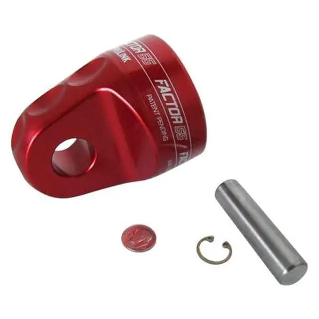 Alt view image 3 of 4 - Factor 55 00110-01 Prolink XTV Shackle D Ring for use with Steel Cables Synthetic Ropes up to 5/16 in Max Load Rating 6000 lb Ultimate Failure 22,000 lb Ideal for 4x4 Off Road Trips - Red
