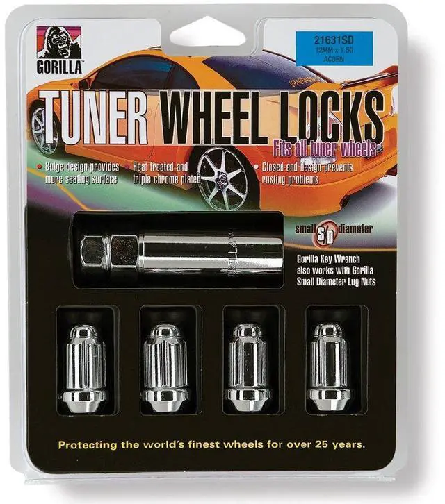 Main image of Gorilla Automotive 21631SD Small Diameter Wheel Locks (12mm x 1.50 Thread Size)