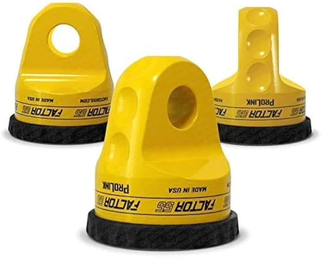 Alt view image 2 of 6 - Factor55 00015-03 Prolink Original shackle mount replaces winch hook with stronger shackle D ring mount Max load rt.16,000 lb compatible with steel or synthetic ropes for off road adventures - Yellow