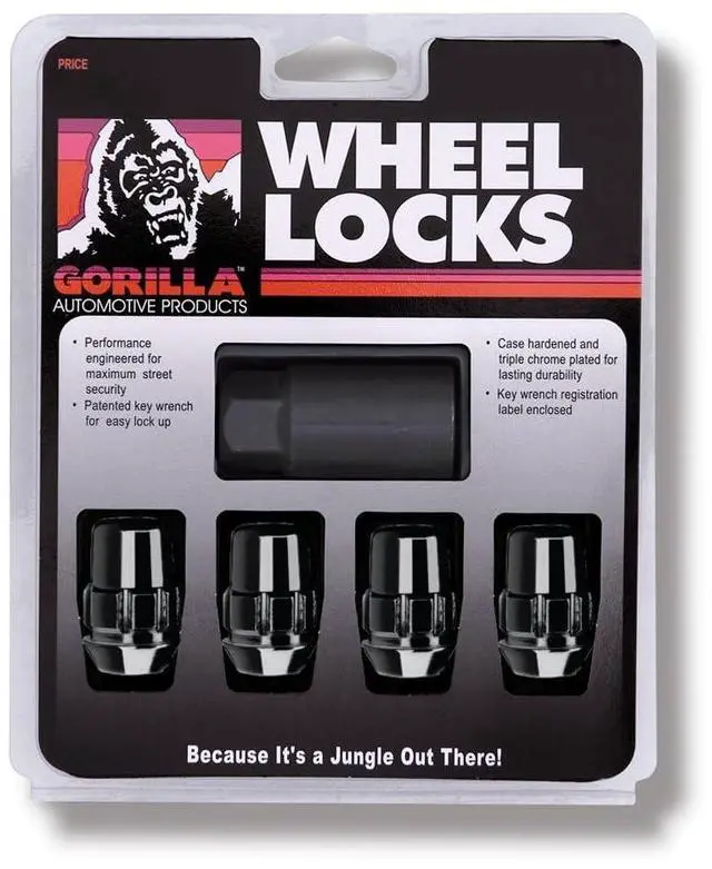 Main image of Gorilla Automotive 71681NBC Acorn Black Chrome Wheel Locks (1/2" Thread Size)