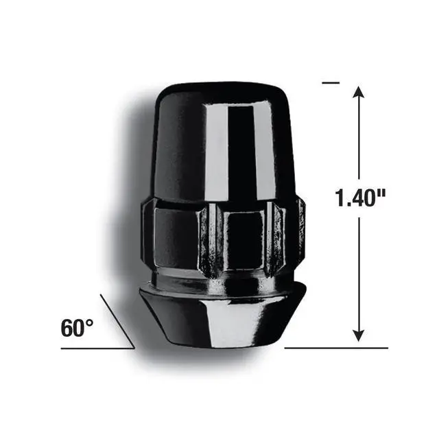 Alt view image 2 of 3 - Gorilla Automotive 71681NBC Acorn Black Chrome Wheel Locks (1/2" Thread Size)