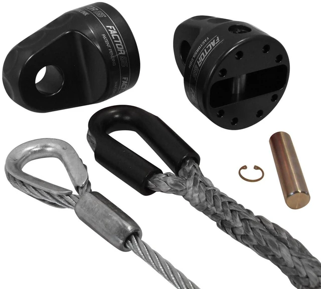 Alt view image 3 of 7 - Factor 55 ProLink Winch Shackle Mount for Large Overland and Military-Style Vehicles, Fits Lines Up to 1/2" Diameter - Black