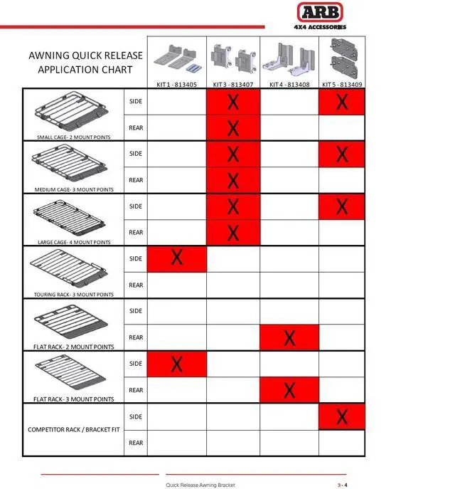 Alt view image 3 of 6 - ARB 813405 Awning Bracket Quick Release Kit 1, Compatible for All ARB Awning Models