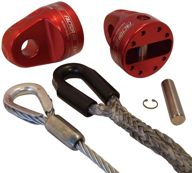 Alt view image 3 of 7 - Factor 55 ProLink Winch Shackle Mount for Large Overland and Military-Style Vehicles, Fits Lines Up to 1/2" Diameter - Red