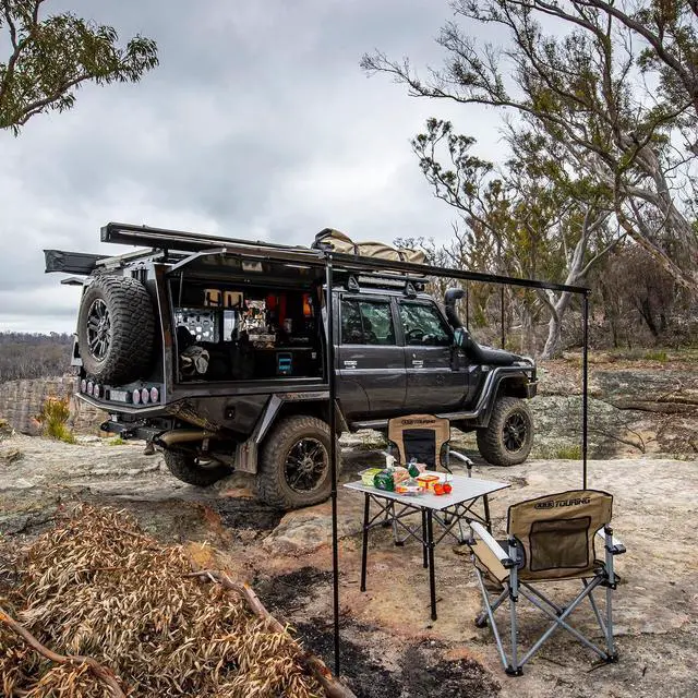 Alt view image 4 of 7 - ARB 4x4 Accessories 814412 Retractable Black Aluminium Awning with Led Light Strip Included 2500x2500mm 8.2 x 8.2 feet Ideal for 4x4 Off Road Adventures, Camping, Outdoor Experience