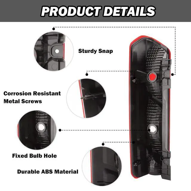 Alt view image 3 of 6 - Tail Light For Ford Transit T150 T250 T350 350HD 2015-2020,Tail Light Assembly Ford Transit Rear Tail Lamp Right Passenger SideW/O Bulb